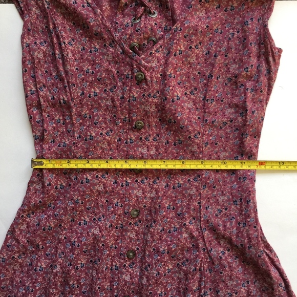American Eagle Button Front V-Neck Shift Dress - Picture 7 of 8